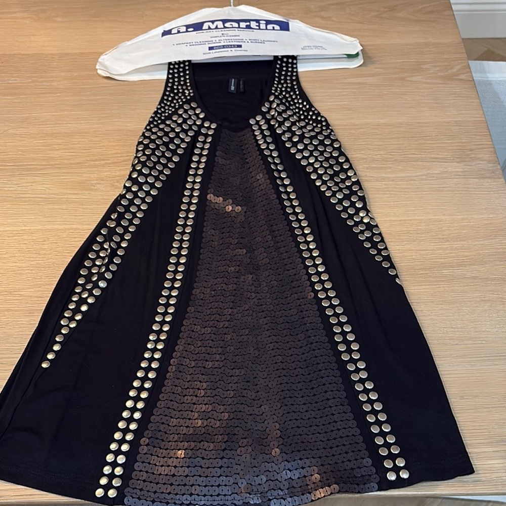 Black Dress with Studded Design